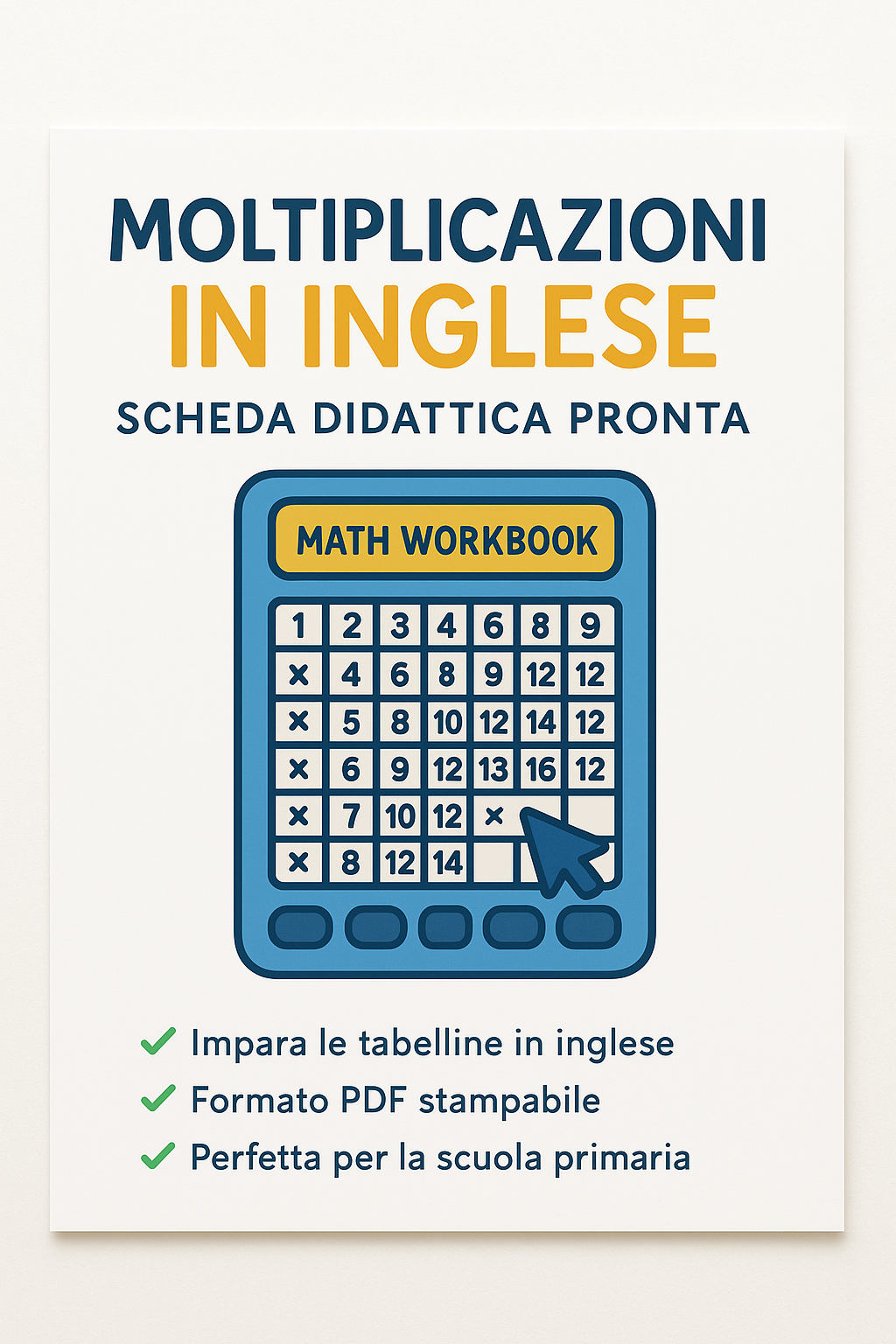 Moltiplicazioni in Inglese – Scheda Didattica PDF